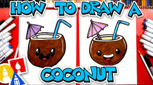 to draw a funny summer coconut drink