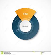 Pie Chart Share Of 20 And 80 Percent Circle Diagram For