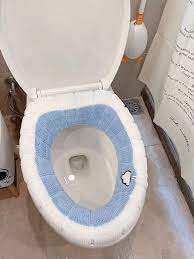 1pc Plush Knitted Soft Toilet Seat