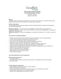 Laundry Worker Resume From Production Worker Resume Factory Worker