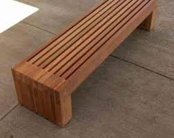 wood bench outdoor modern rustic garden