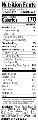 better oats steel cut maple brown sugar w protein nutrition panel