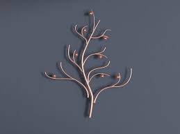 Abstract Metal Gold Copper Tree 3d