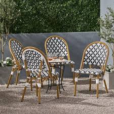 Faux Rattan Outdoor French Bistro Chair