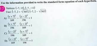 Form Equation Of Each Hyperbola