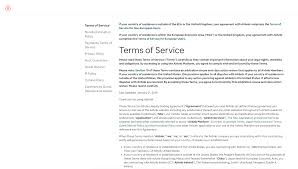 designing the terms and conditions page