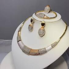 new italian gold plated jewelry set
