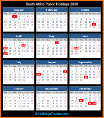 south africa public holidays 2020