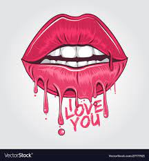 lips i love you kiss pink blood artwork