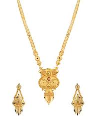 womens long haram 18k gold necklace set