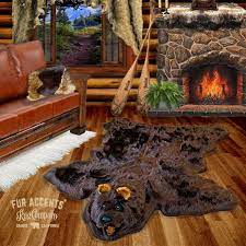 fur accents faux fur bear skin rug