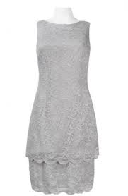 Alex Evenings 112834 Layered Lace Dress Size 8 Platinum