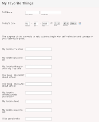 My Favorite Things Questionnaire Form Template Jotform