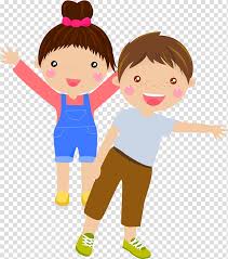Girl And Boy Child Cartoon Play Illustration Illustration