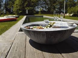 Zinc Garden Side Table With Ice Bucket