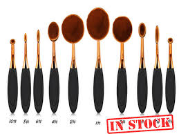oval makeup brush set vt cosmetic