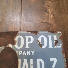 rare porcelain oil well lease sign