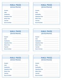 Hall Pass 6 Per Page Templates Back To School Pinte