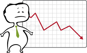 Unhappy Trader And A Drop Chart With Stock Vector Colourbox