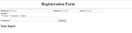 create php registration form using post
