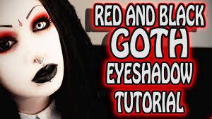 red and black goth eye makeup tutorial