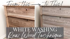 how to whitewash raw wood with paint