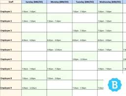 Excel Employee Schedule Template Download Timetable Format Project
