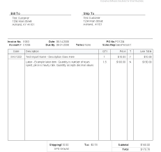 Form Of Invoice Template