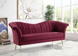 acme furniture sofa callista red velvet