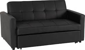 astoria sofa bed in black faux leather
