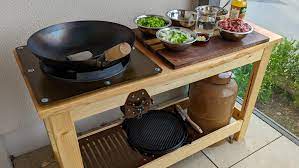 a custom outdoor cooking station for