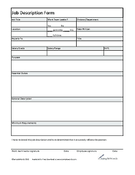 Job Profile Format Yakult Co