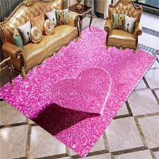 glitter heart shaped pink carpet