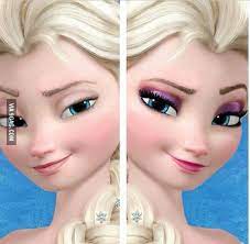 elsa with and without makeup 9