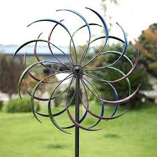 Metal Kinetic Wind Spinners Garden Art
