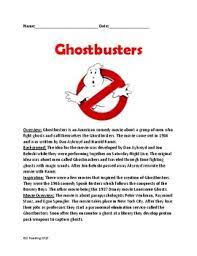 Instantly play online for free, no downloading needed! Ghostbusters Movie Review Lesson Facts Information Questions Word Search
