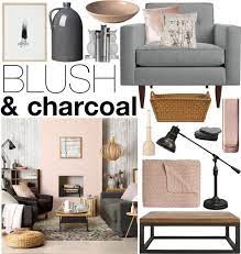 blush charcoal living room grey