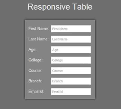 full responsive table using html and css
