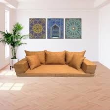 linen fabric floor sofa set arabic