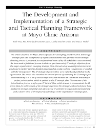 Pdf The Development And Implementation Of A Strategic And