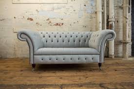 silver grey velvet chesterfield sofa