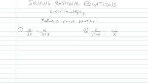 Solving A Rational Equation Math