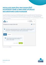 Instalace doplňku pro prohlížeč Microsoft Edge a obslužné aplikace  SecureStore Card Manager