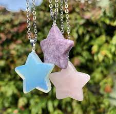 star crystal pendant necklace natural