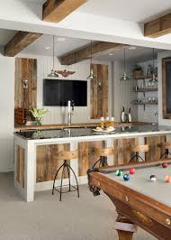Rustic bar built using 100+ yr old floor joists. 16 Ravishing Farmhouse Home Bar Interiors You Must See