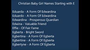 christian baby names starting with e
