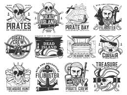 pirate icons jolly roger skulls piracy
