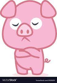 Pink pig cartoon character Royalty Free Vector Image