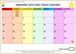 2018 Star Chart Calendar Page 9 Of 12 September Penny