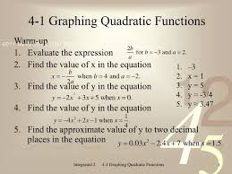Ppt 4 1 Graphing Quadratic Functions